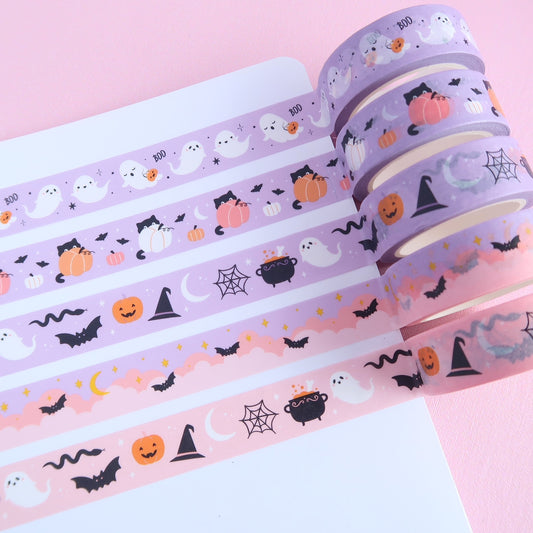 Sneaky Cat Behind Pumpkin Washi Tape