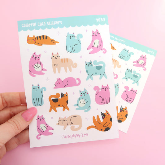 Colorful Cats Stickers (S032)