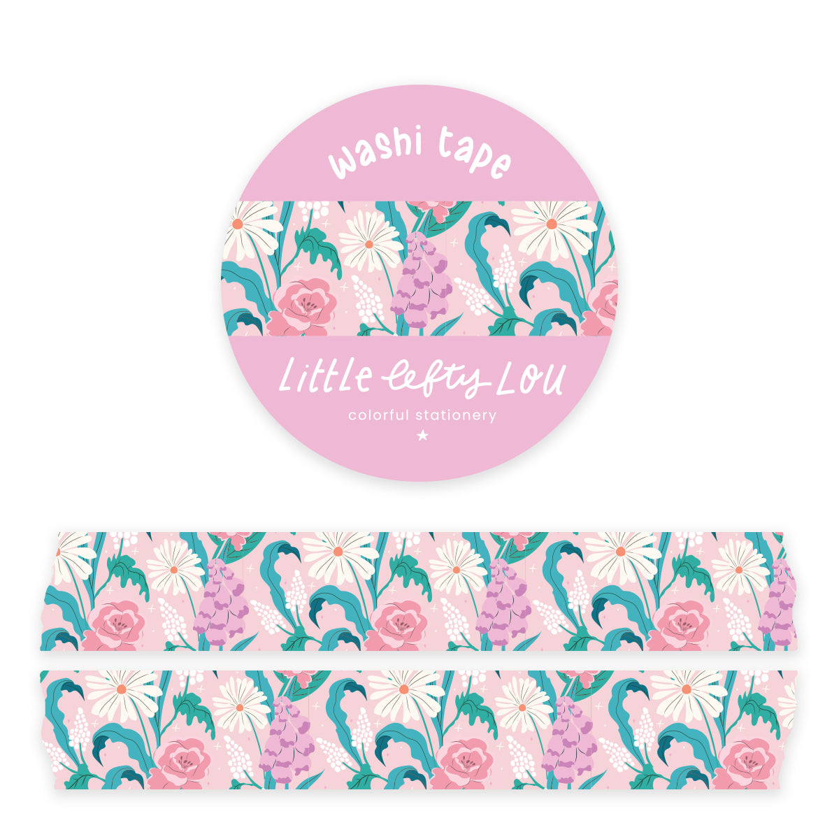 Pink Flower Pattern Washi Tape