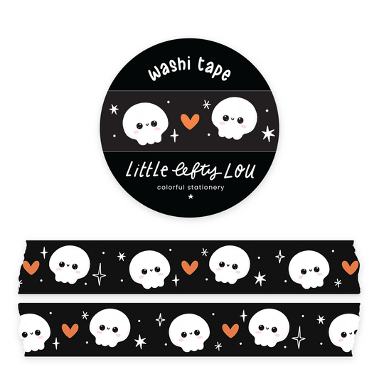 Skulls Black Washi Tape