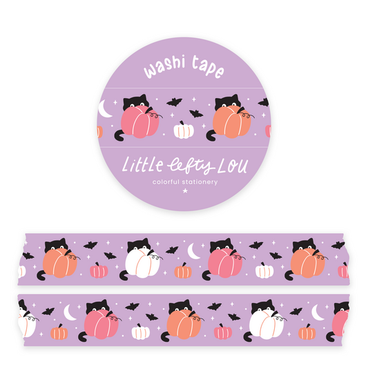 Sneaky Cat Behind Pumpkin Washi Tape