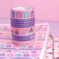 Skulls And Spiderweb Pink Purple - 2 Slim Washi Tapes