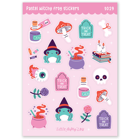 Pastel Witchy Frog Stickers (S029)