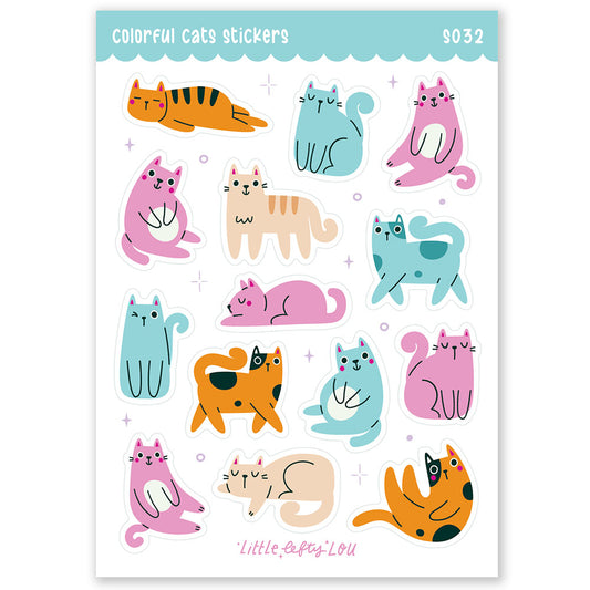 Colorful Cats Stickers (S032)